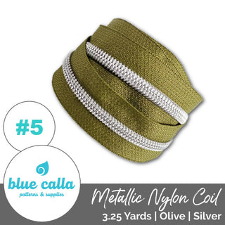 Blue Calla Zippers • SOLIDS *SIZE5* 3.25 Yds (Does NOT Include Sliders/Pulls) - Emmaline Bags Inc. - Bag Zippers