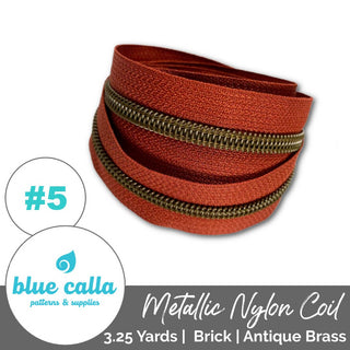 Blue Calla Zippers • SOLIDS *SIZE5* 3.25 Yds (Does NOT Include Sliders/Pulls) - Emmaline Bags Inc. - Bag Zippers