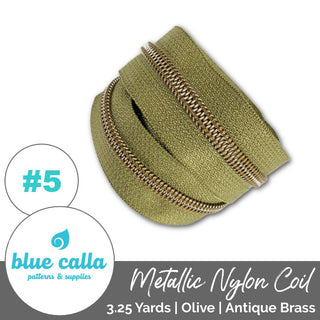 Blue Calla Zippers • SOLIDS *SIZE5* 3.25 Yds (Does NOT Include Sliders/Pulls) - Emmaline Bags Inc. - Bag Zippers