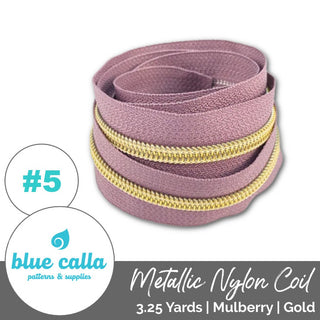 Blue Calla Zippers • SOLIDS *SIZE5* 3.25 Yds (Does NOT Include Sliders/Pulls) - Emmaline Bags Inc. - Bag Zippers