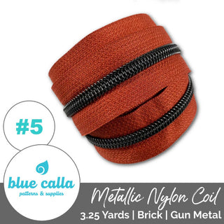 Blue Calla Zippers • SOLIDS *SIZE5* 3.25 Yds (Does NOT Include Sliders/Pulls) - Emmaline Bags Inc. - Bag Zippers