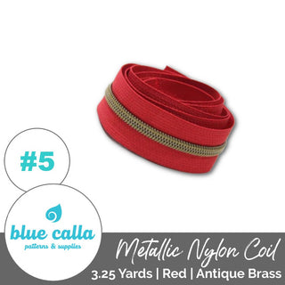 Blue Calla Zippers • SOLIDS *SIZE5* 3.25 Yds (Does NOT Include Sliders/Pulls) - Emmaline Bags Inc. - Bag Zippers