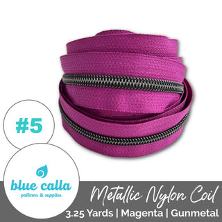 Blue Calla Zippers • SOLIDS *SIZE5* 3.25 Yds (Does NOT Include Sliders/Pulls) - Emmaline Bags Inc. - Bag Zippers