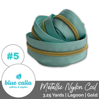 Blue Calla Zippers • SOLIDS *SIZE5* 3.25 Yds (Does NOT Include Sliders/Pulls) - Emmaline Bags Inc. - Bag Zippers