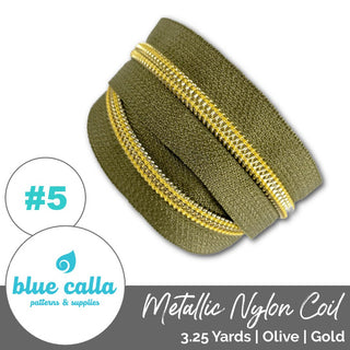 Blue Calla Zippers • SOLIDS *SIZE5* 3.25 Yds (Does NOT Include Sliders/Pulls) - Emmaline Bags Inc. - Bag Zippers