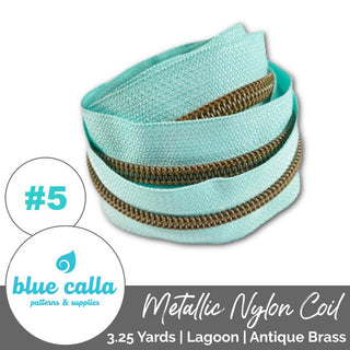 Blue Calla Zippers • SOLIDS *SIZE5* 3.25 Yds (Does NOT Include Sliders/Pulls) - Emmaline Bags Inc. - Bag Zippers