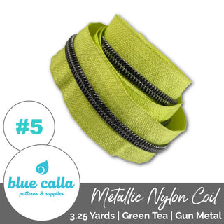 Blue Calla Zippers • SOLIDS *SIZE5* 3.25 Yds (Does NOT Include Sliders/Pulls) - Emmaline Bags Inc. - Bag Zippers