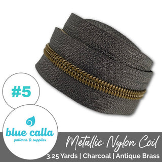 Blue Calla Zippers • SOLIDS *SIZE5* 3.25 Yds (Does NOT Include Sliders/Pulls) - Emmaline Bags Inc. - Bag Zippers