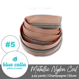 Blue Calla Zippers • SOLIDS *SIZE5* 3.25 Yds (Does NOT Include Sliders/Pulls) - Emmaline Bags Inc. - Bag Zippers