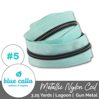Blue Calla Zippers • SOLIDS *SIZE5* 3.25 Yds (Does NOT Include Sliders/Pulls) - Emmaline Bags Inc. - Bag Zippers