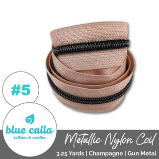 Blue Calla Zippers • SOLIDS *SIZE5* 3.25 Yds (Does NOT Include Sliders/Pulls) - Emmaline Bags Inc. - Bag Zippers