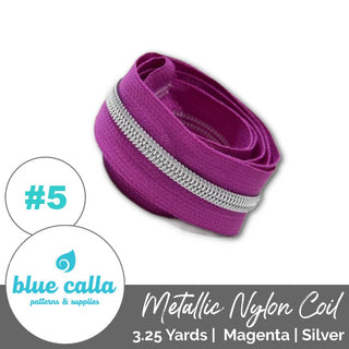 Blue Calla Zippers • SOLIDS *SIZE5* 3.25 Yds (Does NOT Include Sliders/Pulls) - Emmaline Bags Inc. - Bag Zippers