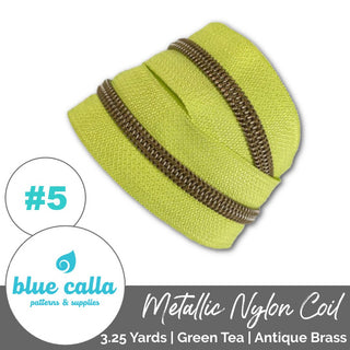 Blue Calla Zippers • SOLIDS *SIZE5* 3.25 Yds (Does NOT Include Sliders/Pulls) - Emmaline Bags Inc. - Bag Zippers