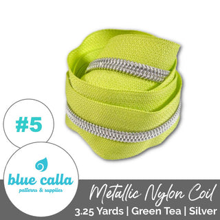 Blue Calla Zippers • SOLIDS *SIZE5* 3.25 Yds (Does NOT Include Sliders/Pulls) - Emmaline Bags Inc. - Bag Zippers