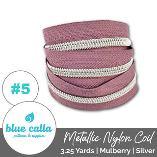 Blue Calla Zippers • SOLIDS *SIZE5* 3.25 Yds (Does NOT Include Sliders/Pulls) - Emmaline Bags Inc. - Bag Zippers