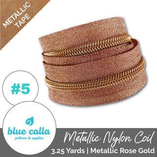 Blue Calla Zippers • SPECIALTY *SIZE5* 3.25 Yds (Does NOT Include Sliders/Pulls) - Emmaline Bags Inc. - Bag Zippers