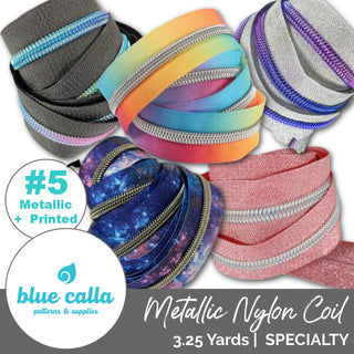 Blue Calla Zippers • SPECIALTY *SIZE5* 3.25 Yds (Does NOT Include Sliders/Pulls) - Emmaline Bags Inc. - Bag Zippers