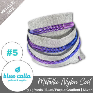 Blue Calla Zippers • SPECIALTY *SIZE5* 3.25 Yds (Does NOT Include Sliders/Pulls) - Emmaline Bags Inc. - Bag Zippers