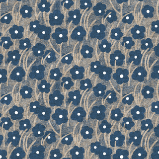 Blue Field (Cotton Linen) // Grove for FIGO (1/4 yard) - Emmaline Bags Inc.