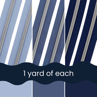 Blueprint | Nylon Coil Zipper Bundle | Size #5 (3 Yards - 1 yd of each)