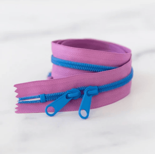 Blueberry | 30" Nylon Coil Zipper | *Size #5* with Two Pulls - Emmaline Bags Inc.-Bag Zippers