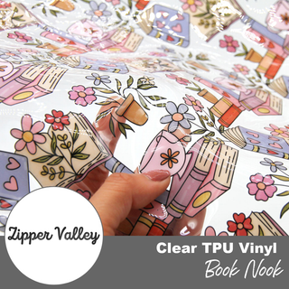 Book Nook | Zipper Valley Clear TPU Vinyl | 12" x 52" Pre - cut - Emmaline Bags Inc. - Fabric