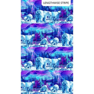 Border - Bears in Multi Blue • Illuminations by Northcott Studio (1/4 yard) - Emmaline Bags Inc.