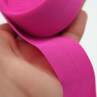 Bright Fuchsia | Zipper Valley Fold Over Elastic | 1" (25 mm) (4 Yards) - Emmaline Bags Inc.-Sewing Supplies & Notions