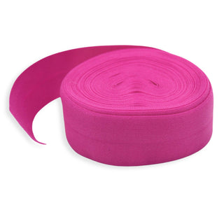 Bright Fuchsia | Zipper Valley Fold Over Elastic | 1" (25 mm) (4 Yards) - Emmaline Bags Inc.-Sewing Supplies & Notions