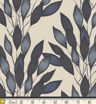 Brushed Leaves Gris (Canvas) | Haven for Art Gallery Fabrics (1/4 Yard) - Emmaline Bags Inc. - Fabric