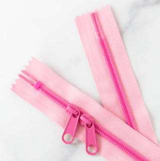 Bubblegum | 30" Nylon Coil Zipper | *Size #5* with Two Pulls - Emmaline Bags Inc.-Bag Zippers