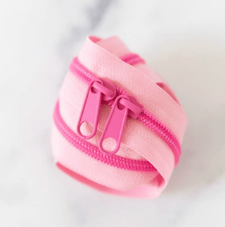 Bubblegum | 30" Nylon Coil Zipper | *Size #5* with Two Pulls - Emmaline Bags Inc.-Bag Zippers