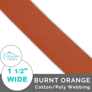 Burnt Orange | Cotton/Poly Webbing (Per 1 Yard) • 1 ½" Wide (38 mm)