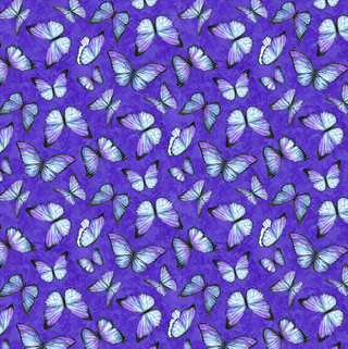 Butterflies in Purple • Rhapsody in Blue by Northcott Studio (1/4 yard) - Emmaline Bags Inc.