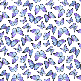 Butterflies in White • Rhapsody in Blue by Northcott Studio (1/4 yard) - Emmaline Bags Inc.