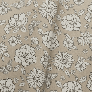 Butterfly Conservatory | Zipper Valley Printed Pebble Faux Leather | 18" x 52" Pre-Cut (Large) - Emmaline Bags Inc.-Fabric