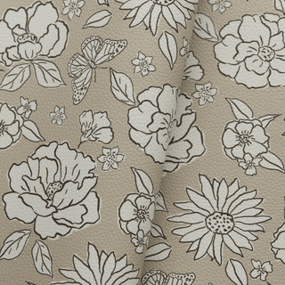 Butterfly Conservatory | Zipper Valley Printed Pebble Faux Leather | 18" x 52" Pre-Cut (Large) - Emmaline Bags Inc.-Fabric