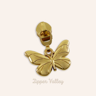 Butterfly | Zipper Sliders with Pulls | Size 5 (5 Pack) - Emmaline Bags Inc.-Bag Zippers