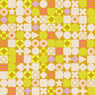 Cactus Blocked (Linen) | LoFi Linens by Ruby Star Society (¼ Yard) - Emmaline Bags Inc.-Fabric