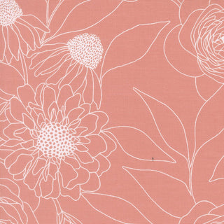 Camellia Etched Floral // Botany by Alli K Design (1/4 yard) - Emmaline Bags Inc.