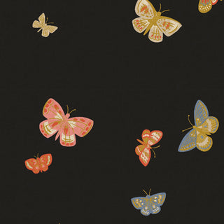 CANVAS Black Butterfly House // METALLIC // English Rose (1/4 yard) - Emmaline Bags Inc.