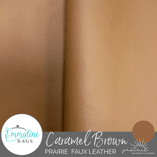 Caramel Brown | Prairie Faux Leather™ | ½ Yard Precut (18" x 53") - Emmaline Bags Inc.-Fabric