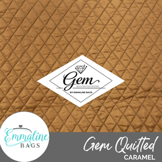 CARAMEL | Gem Quilted Polyester Fabric (per 1 yard) - Emmaline Bags Inc.-Fabric