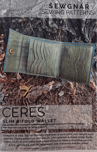 Ceres Slim Bifold Wallet (Paper Pattern) by SewGnar - Emmaline Bags Inc. - Sewing Patterns