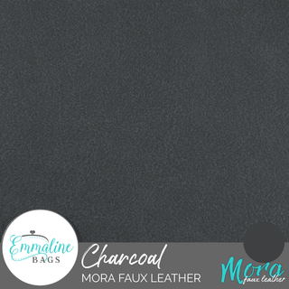 Charcoal | Mora Faux Leather - Emmaline Bags Inc. - Fabric