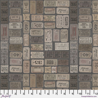 Charcoal Tickets // Tim Holtz Eclectic Elements - Palette - (1/4 yard) - Emmaline Bags Inc. - Fabric
