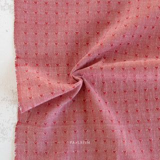 Cherry Dobby Hearts | Queen of Hearts by Fableism Supply Co. (¼ Yard) - Emmaline Bags Inc.-Fabric