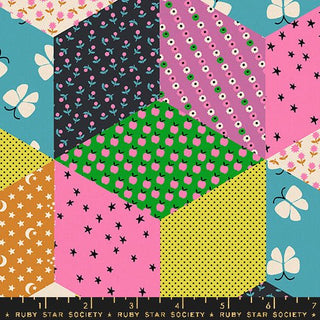 Citron Tumbling Blocks (Canvas) | Ooh Lucky Lucky by Ruby Star Society (1/4 Yard) - Emmaline Bags Inc. - Fabric