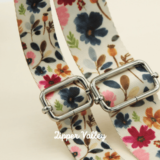 Classic Floret | Zipper Valley Printed Webbing (6 Yards) | 1 ½" Wide (38 mm) - Emmaline Bags Inc. - Straps & Handles