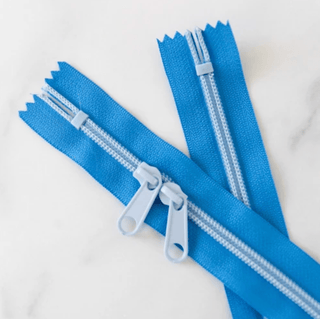 Clear Sky | 30" Nylon Coil Zipper | *Size #5* with Two Pulls - Emmaline Bags Inc.-Bag Zippers